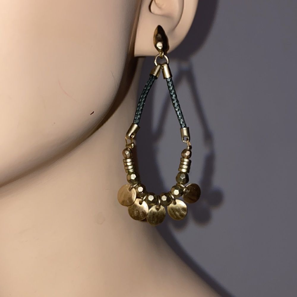 CHICOS Boho Tooled Native Earrings - Picture 3 of 6